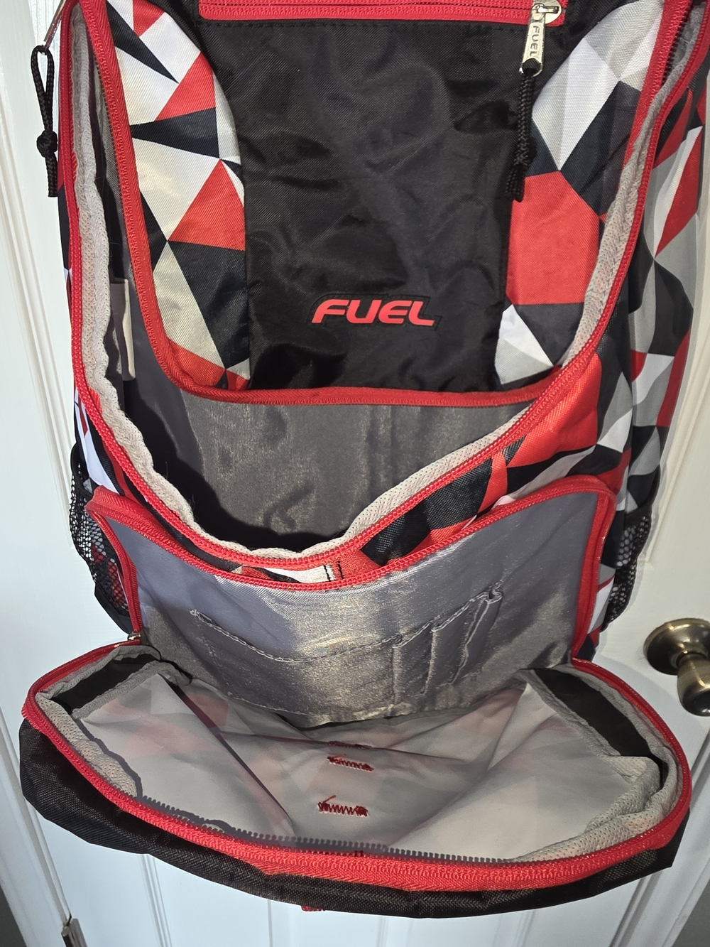 Geometric Red & Black Backpack - Picture 4 of 7